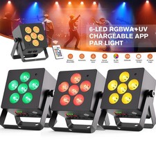 Rechargeable Battery 80W RGBWA+UVPar Can Light Stage Wash Lights DJ Party Disco