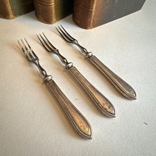 1970 Sheffield Sterling Silver Dessert Forks Set Of 3 Tableware Afternoon Tea