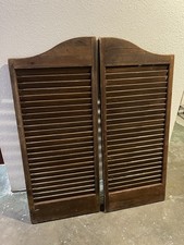Vintage Pair of Cedar Louvered/Shuttered  Swinging Bar Doors
