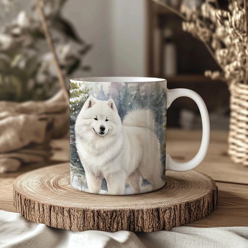 Samoyed dog mug - dog, handmade