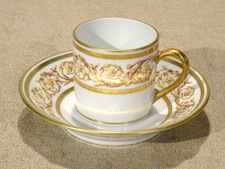 Limoges Bernardaud Porcelain Mocha Coffee Cup Renaissance Sepia Decor