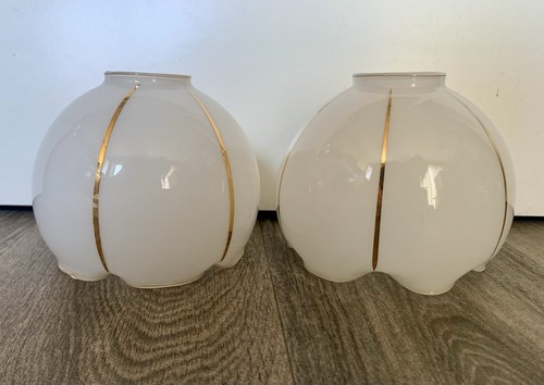 Set vtg milk glass gold - 2,