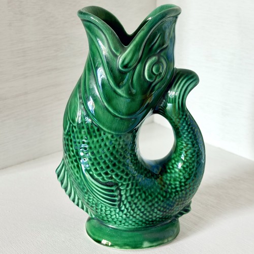 Dartmouth pottery green fish - pottery,