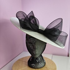 Ivory black large fascinator