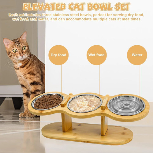 Cat dog bowl - cat, raised