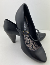 New Look, Your Feet Look Gorgeous Leather Black High Block Heel Shoes UK 3, NWOB