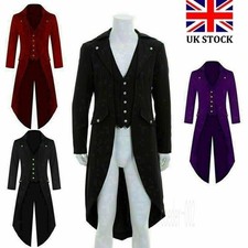 Retro Victorian Steampunk Swalow Gothic Tailcoat Men Jacket Ringmaster Tail Coat