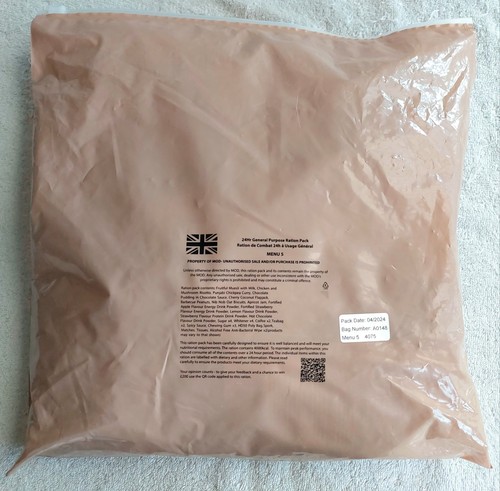 British 24hr ration - pack, menu