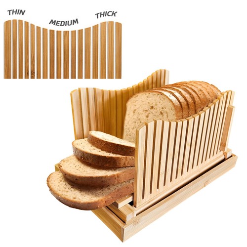 Bamboo bread slicer - slicer, guide
