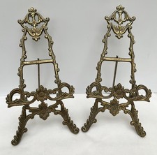 Pair Vintage Ornate Brass