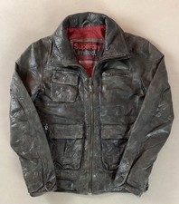 Superdry leather bomber jacket - leather,