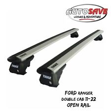 Thule WingBar Evo Silver Roof Bar Set fit Ford Ranger Double Cab 11-22 Open Rail