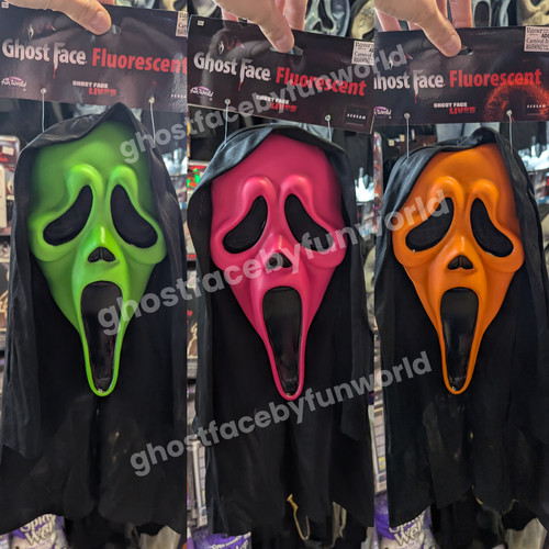 Fluorescent ghost face mask - fluorescent,