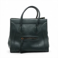 Celine Luggage Phantom Leather Hand bag Green