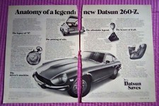 1974 Datsun 260-Z 260Z Coupe art "Anatomy of a Legend" 2-page  print ad