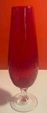 Murano Style Vase Ruby Glass