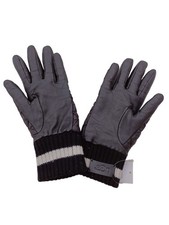 UGG Women's Gloves M Black Striped Polyester with Wool, Acrylic Glove
