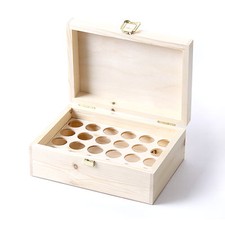 Wooden Aromatherapy Gift Box (Can Hold 24 x 10ml Glass Bottles) UK Manufactured