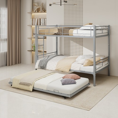 Twin metal triple bunk bed - metal,