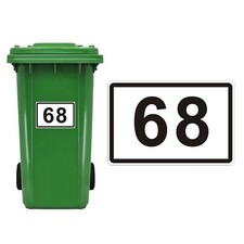 Personalised 4x Wheelie Bin Number Vinyl Stickers Custom House Number Bin Labels