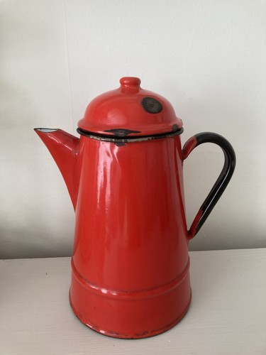Vintage retro large red enamel - vintage,