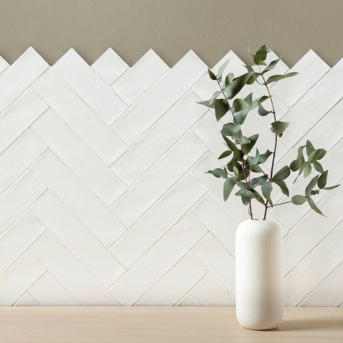 White gloss metro ceramic wall - white,
