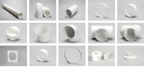 100mm plastic round ducting - 4",