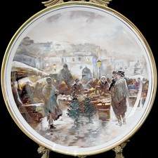 English Fine Bone China Vintage Christmas Plate “Victorian Christmas Market”