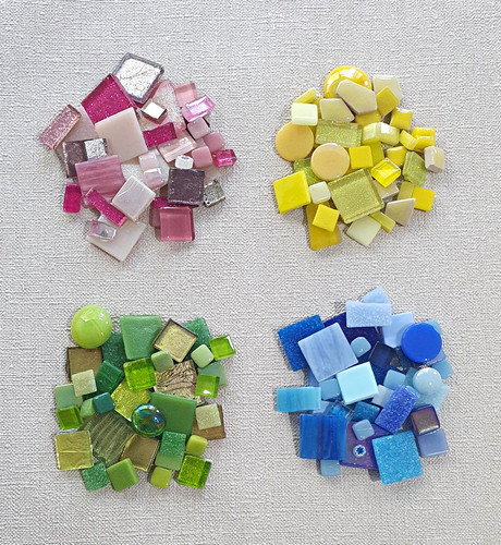 Glass mosaic tiles selection - glass,