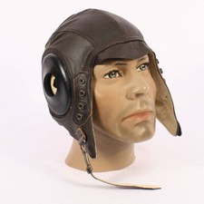 Replica USAAF Leather Flying Helmet Type A-11 WW2 Pilots Flying Hat Also worn...