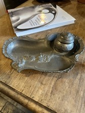 Kayserzinn Art Nouveau Inkwell Pewter Rare 4044 In Catalogue Raisonne 1895