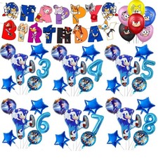Sonic the hedgehog foil Balloons birthday banner latex birthday party decoration
