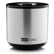 Barcool 4L Ice Bucket with Lid & Stainless Steel Ice Tongs - Round Silver