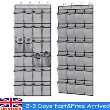 UK 24 Pocket Shoe Holder Organiser Over The Door Hanging Shelf Rack Storage Hook