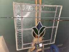 Antique Floral 1920’s Lead Stained Glass Window Pane