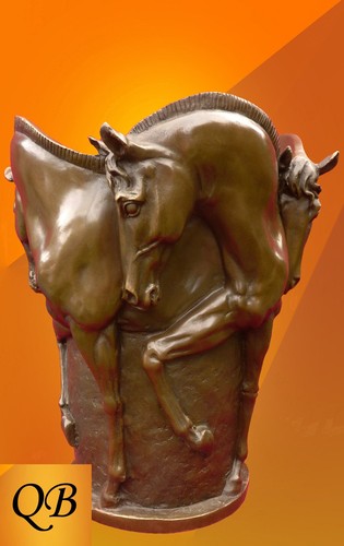 Art deco bronze horse vase - horse,