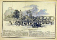 Original Old Antique Print Rabbit Shooting Tunbridge Duncan Calcutta Gough 1850