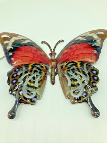 Butterfly wall art red brown - red,