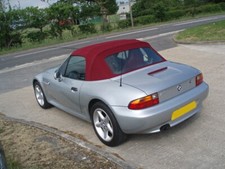 BMW Z3 - New Burgundy Mohair hood with Plastic rear screen