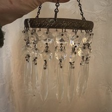 VINTAGE ANTIQUE BRASS GLASS