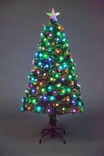 Christmas Tree Pre-Lit Green Fiber Optic LED Light Xmas Home Festive Decor 2-6FT