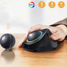 Trackball Mouse Rechargeable Wireless RGB Rollerball 2.4g Mice Computer Laptop