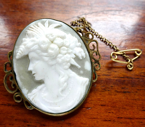 Antique edwardian cameo lady - antique,