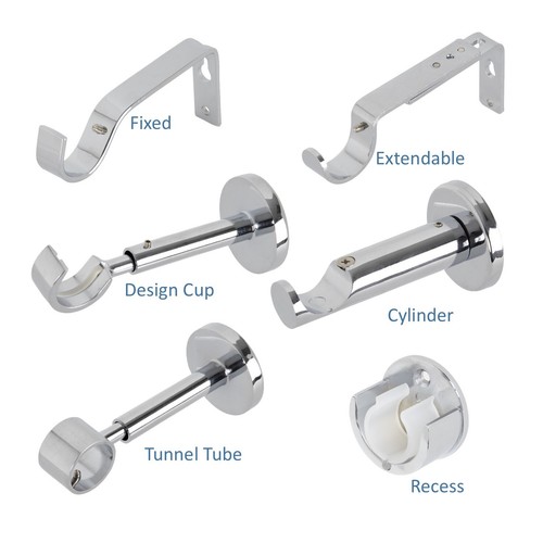 Curtain pole bracket chrome - bracket,,