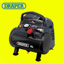 DRAPER 6 Litre Oil Free Small Compact Portable Air Line Compressor 1.5HP 02115