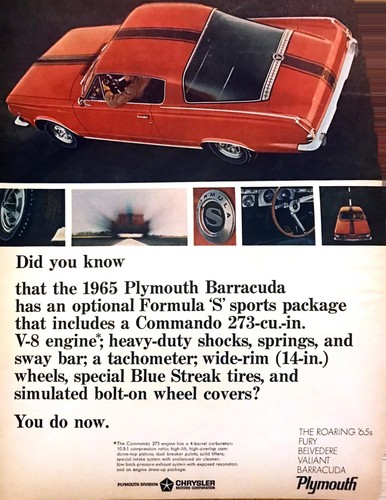 1965 plymouth barracuda with - 1965,