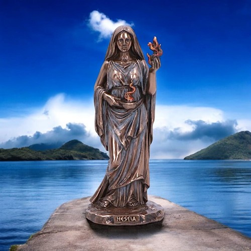 Hestia goddess bronze figurine - bronze,