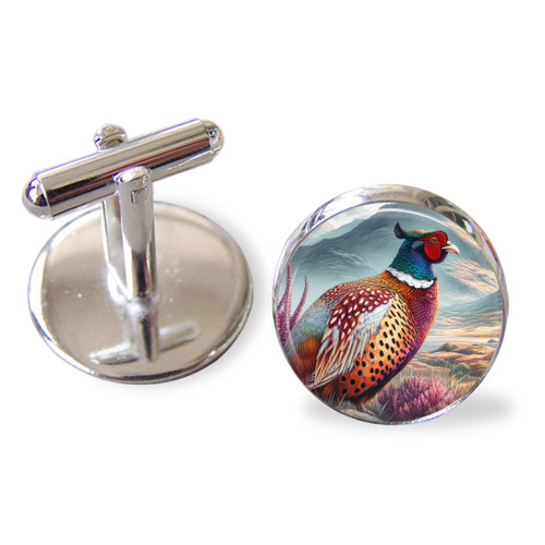 Pheasant cufflinks handmade - pheasant,