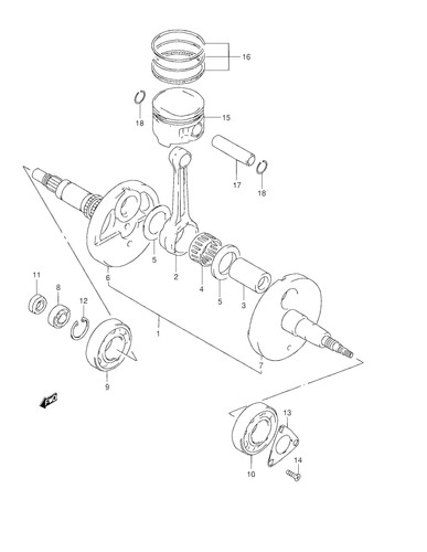 Suzuki genuine atv circlip - suzuki,