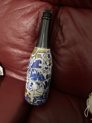 Decorated wine bottle empty - decorated,